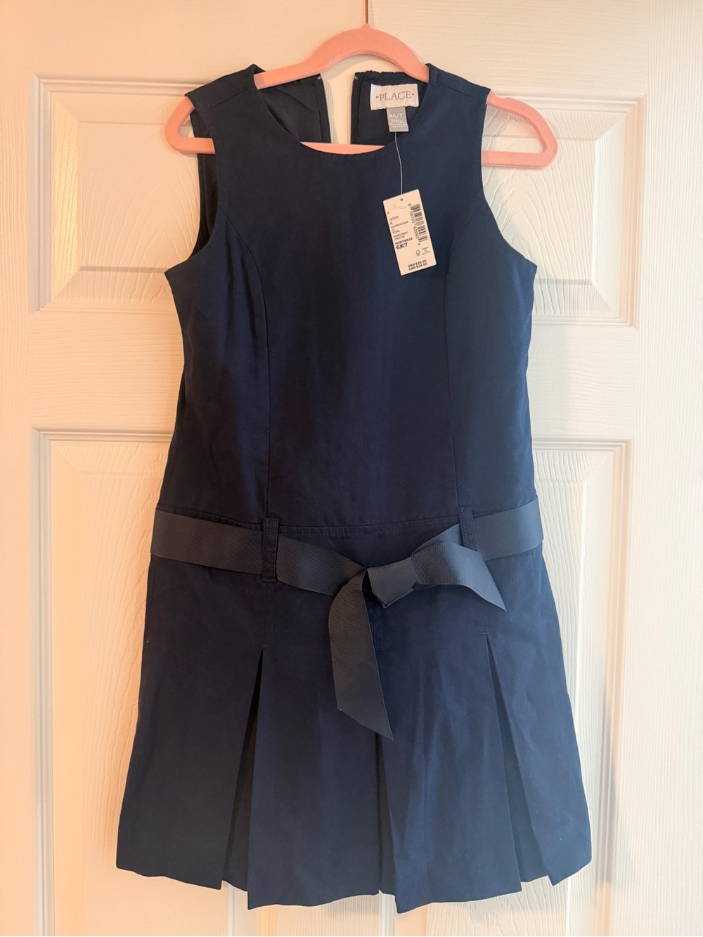 The Children's Place Navy Sleeveless Bow Pleated School Dress